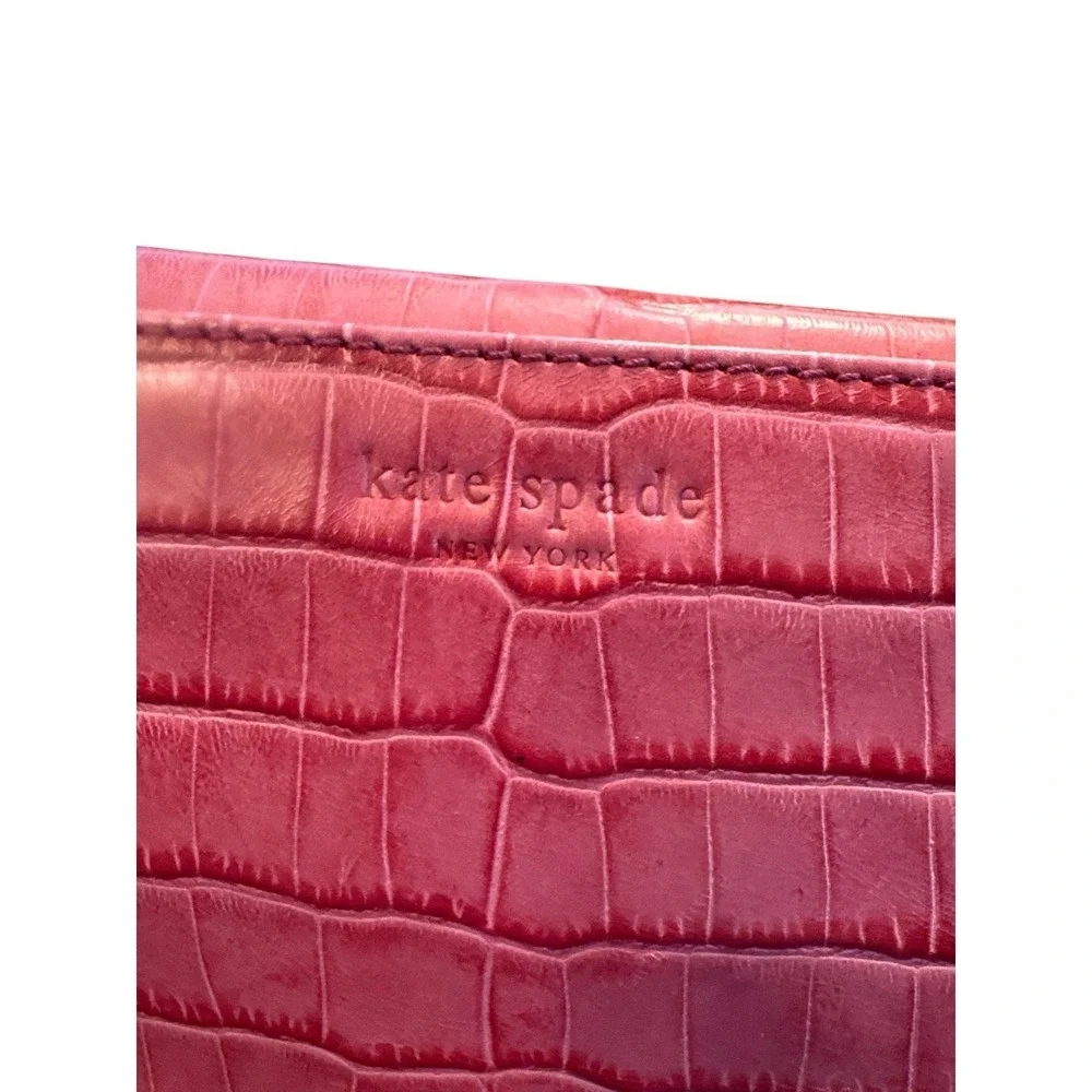 Kate Spade | Pink Alligator Embossed Shoulder Bag | Medium Tote Purse‎